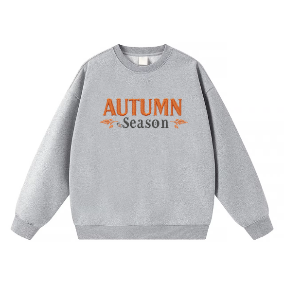 Embroidered Autumn Season Crewneck Sweatshirt