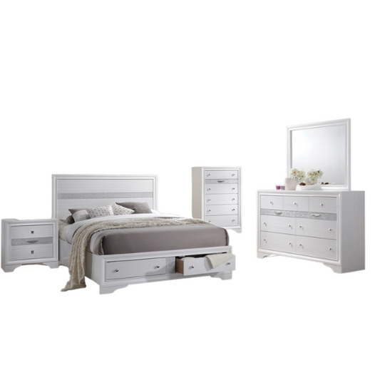 Minimalist Elegance Platform 5-Piece Queen Bedroom Set – Stylish, Cozy, and Tastefully Adorned
