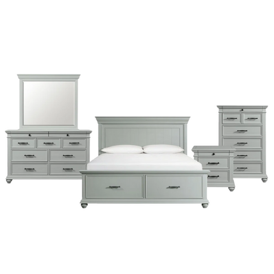 Classic & Functional King Size 5-Piece Bedroom Set: Solid Poplar & Engineered Wood Construction