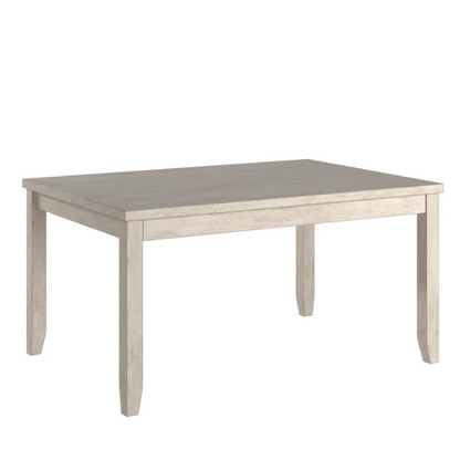 Solid Wood Rectangular Dining Table with Two Drawers – Distressed Finish, Rubberwood Construction, and Organized Storage