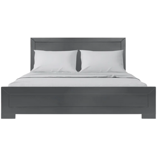 Neutral-Colored Solid Wood Queen Size Low Profile Platform Bed