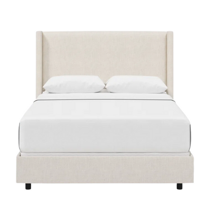 Cozy and Sleek Modern Queen Size Upholstered Wingback Bed