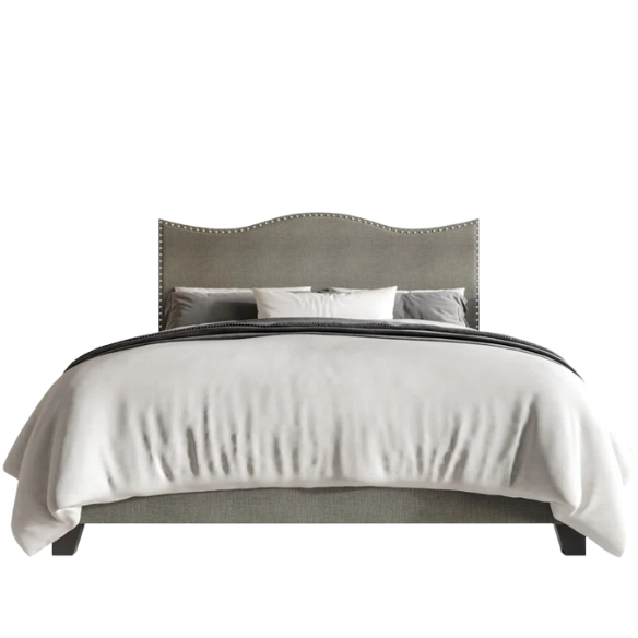 Sleek Upholstered Standard Bed – Full/Double Size in Solid Color Polyester with Stylish, Versatile Design
