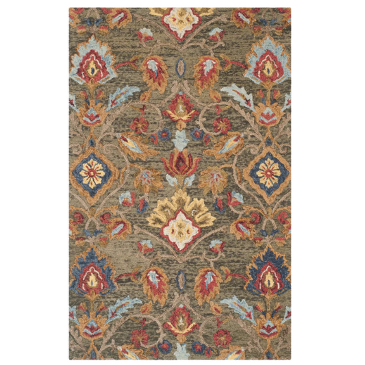 Tufted Wool Area Rug – Luxurious Floral Design