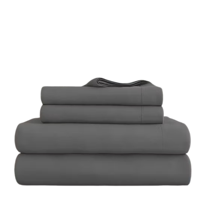 Grey Deep Pocket Microfiber Sheet Set – 4-Piece Soft, Wrinkle-Free Bedding with Pillowcases