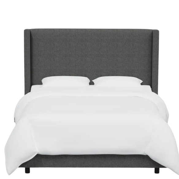Cozy and Sleek Modern Queen Size Upholstered Wingback Bed