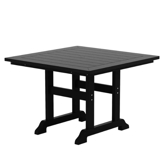 All-Weather Outdoor 43" Square Dining Table – Durable, Eco-Friendly, and UV-Resistant Patio Dining Table with Umbrella Hole