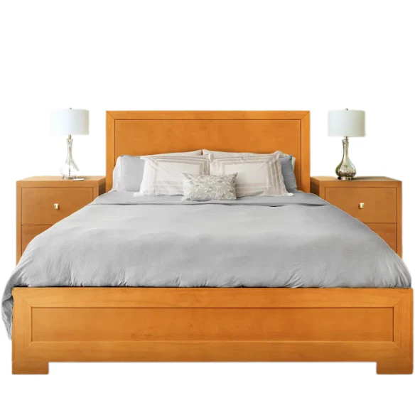 Modern Sophistication 2-Piece Queen Platform Bedroom Set with Sleek Headboard and Footboard in Solid Wood