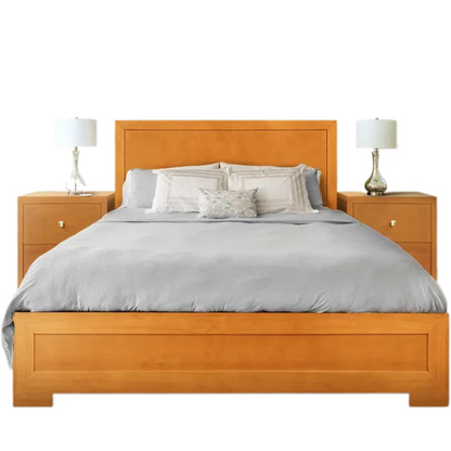 Modern Sophistication 2-Piece Queen Platform Bedroom Set with Sleek Headboard and Footboard in Solid Wood