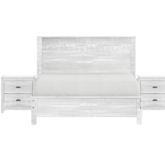 Heavy-Duty Solid Wood Twin Bedroom Set: 3-Piece Collection Featuring Sturdy Bed Frame and Two Bedside Tables