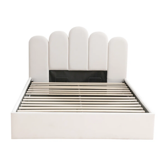 Elegant Hydraulic Velvet Upholstered Platform Bed – Full Double Size with Lift-Up Storage for Ultimate Space Saving
