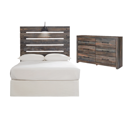Elegant 2-Piece Dresser Set with Natural Wood Grain Finish – Twin Bed Storage Solution