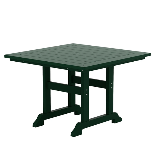 All-Weather Outdoor 43" Square Dining Table – Durable, Eco-Friendly, and UV-Resistant Patio Dining Table with Umbrella Hole