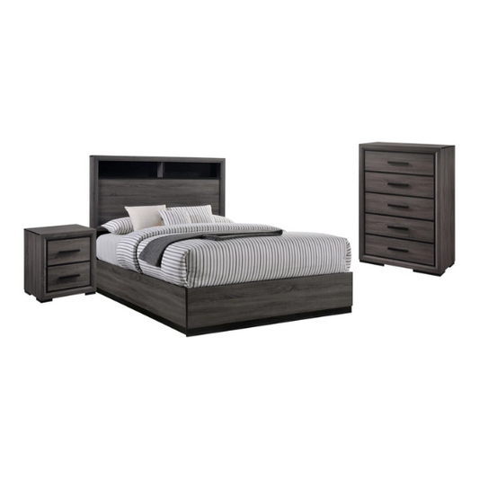 Modern Dark Grey 3-Piece Queen Bedroom Set – Sleek Contemporary Style with Timeless Appeal