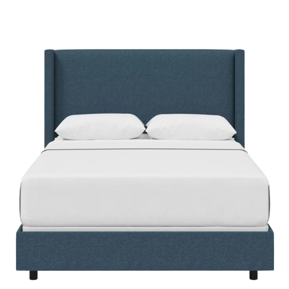 Cozy and Sleek Modern Queen Size Upholstered Wingback Bed