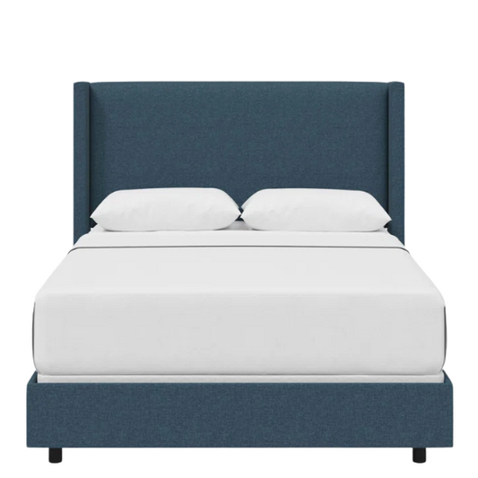 Cozy and Sleek Modern Queen Size Upholstered Wingback Bed