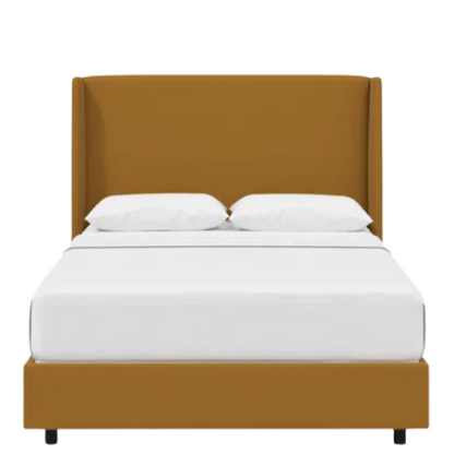 Cozy and Sleek Modern Queen Size Upholstered Wingback Bed