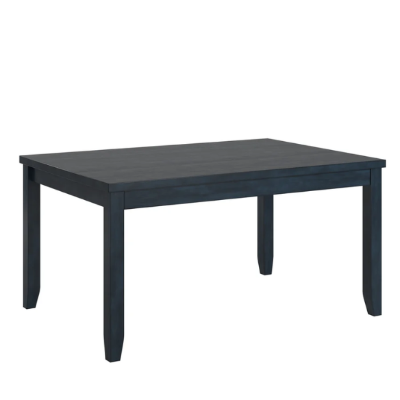Solid Wood Rectangular Dining Table with Two Drawers – Distressed Finish, Rubberwood Construction, and Organized Storage