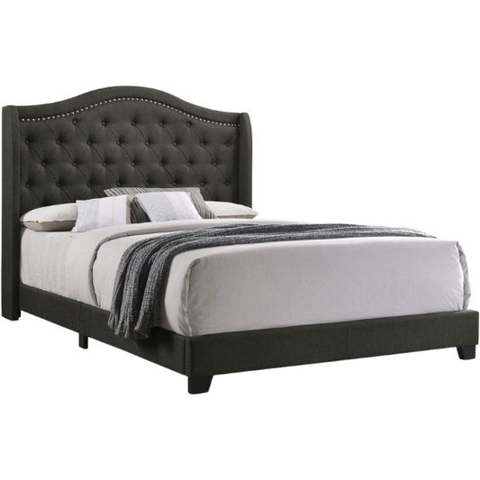 Button Tufted Upholstered Full Double Bed with Panel Headboard Design – Elegant and Comfortable with Premium Upholstery