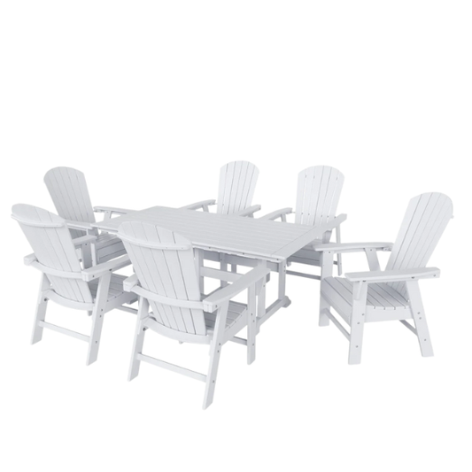 7-Piece Eco-Friendly All-Weather Outdoor Dining Set with Armchairs – Comfortable, Stylish, and Durable for Your Patio or Backyard