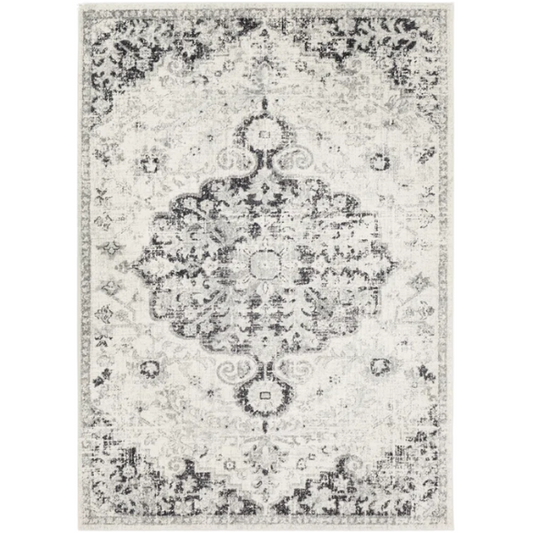 Timeless Traditional Woven Area Rug – Machine-Woven Polypropylene, Medium Pile, Durable and Easy to Clean