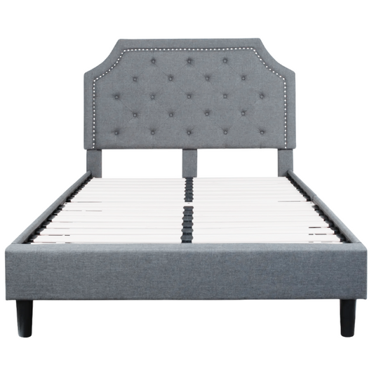 Elegant Button Tufted Upholstered Platform Bed Frame – Full Double Size with Modern Design