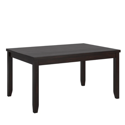 Solid Wood Rectangular Dining Table with Two Drawers – Distressed Finish, Rubberwood Construction, and Organized Storage