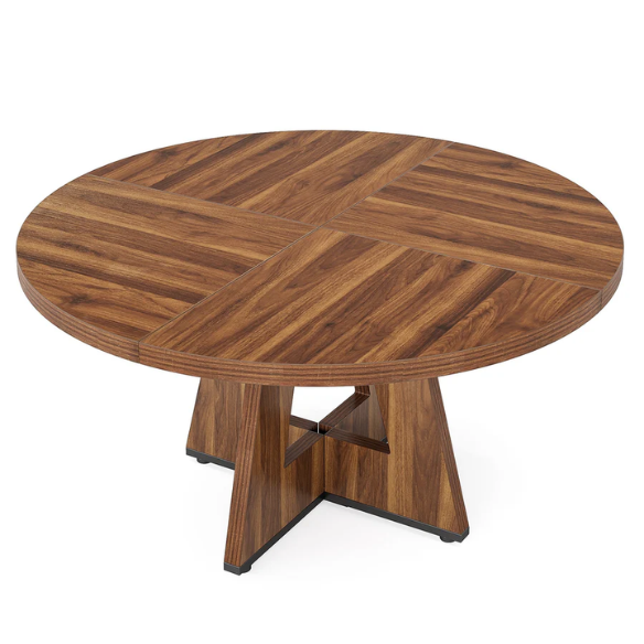 47-Inch Round Dining Table for 4 – Modern Wood Kitchen Table with MDF Legs, Perfect for Dining Room, Kitchen, or Living Room