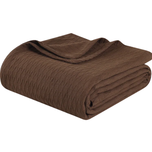 Brown Weave Cotton Blanket – Luxurious, Soft & Breathable All-Season Comfort