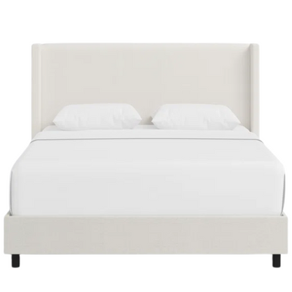 Cozy and Sleek Modern Queen Size Upholstered Wingback Bed