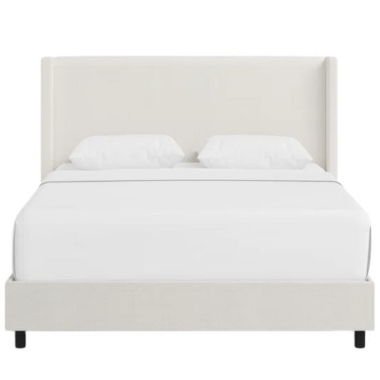 Cozy and Sleek Modern Queen Size Upholstered Wingback Bed
