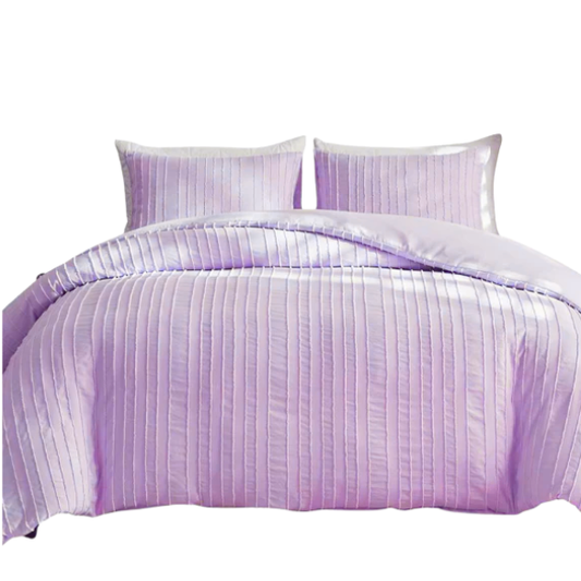 Luxurious Tufted Duvet Cover Set – Queen Size | Striped Textured Boho Bedding | Ultra-Soft Washed Microfiber | 3-Piece Set