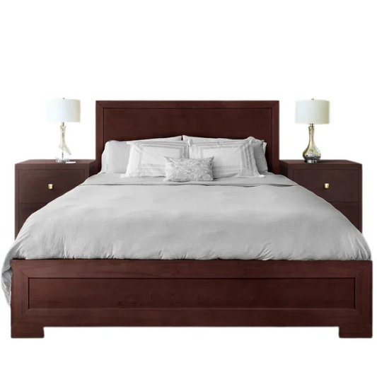Modern Sophistication 2-Piece Queen Platform Bedroom Set with Sleek Headboard and Footboard in Solid Wood