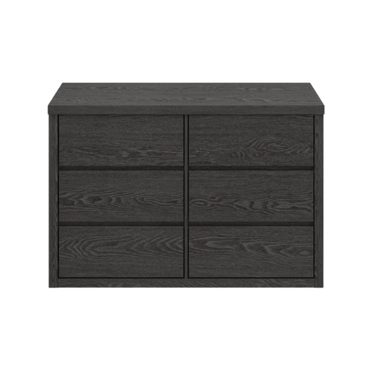 Modern 46.46'' 6-Drawer Double Dresser with Hidden Handles and Wood Grain Finish