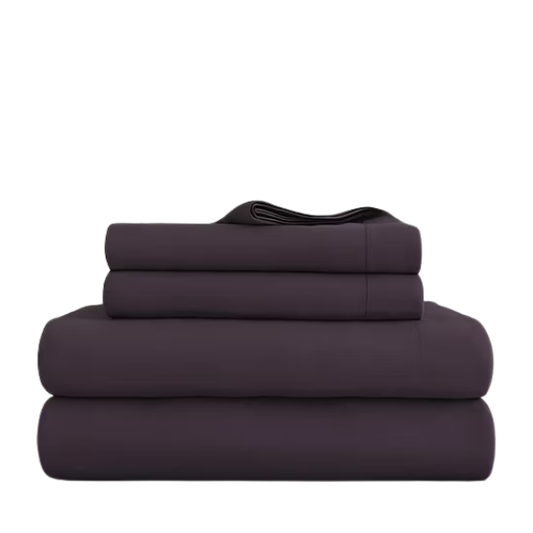 Purple Deep Pocket Microfiber Sheet Set – 4-Piece Soft, Wrinkle-Free Bedding with Pillowcases