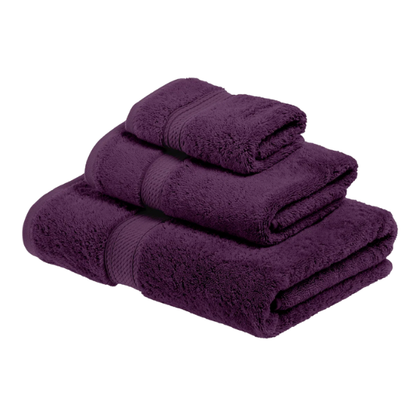 Luxury Purple Egyptian Cotton 3-Piece Towel Set – 800 GSM Plush and Highly Absorbent Bath Towels