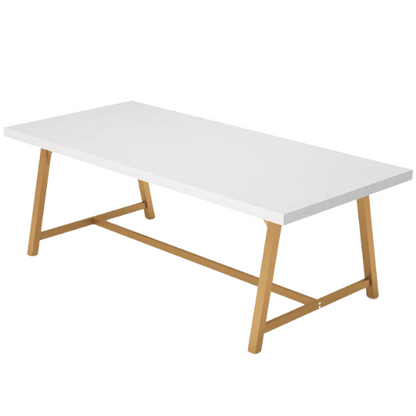 70.87-Inch Rectangular Dining Table for 8 – Sturdy Wood Kitchen Table with Industrial Metal Frame, Versatile Use for Dining, Office, or Events