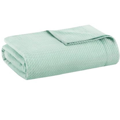 Seafoam Green Egyptian Cotton Quilted Blanket – Soft, Breathable, and All-Season Comfort