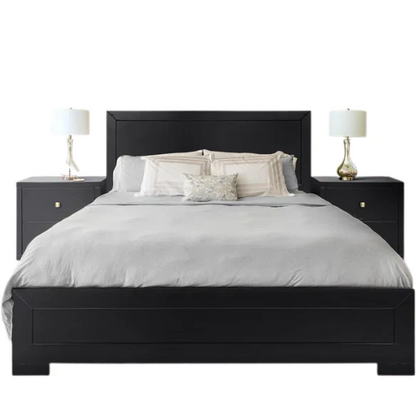 Modern Sophistication 2-Piece Queen Platform Bedroom Set with Sleek Headboard and Footboard in Solid Wood