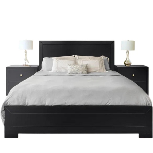 Modern Sophistication 2-Piece Queen Platform Bedroom Set with Sleek Headboard and Footboard in Solid Wood