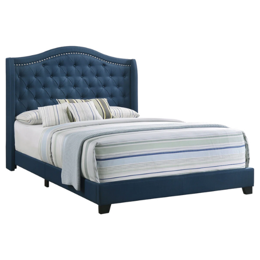 Button Tufted Upholstered Full Double Bed with Panel Headboard Design – Elegant and Comfortable with Premium Upholstery