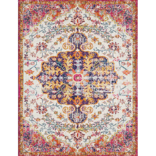 Timeless Traditional Woven Area Rug – Machine-Woven Polypropylene, Medium Pile, Durable and Easy to Clean