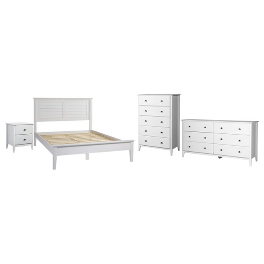 Brushed Wooden Full Double Size Bed and Bedroom Set – Elegant Design with Sturdy Construction and Rustic Charm