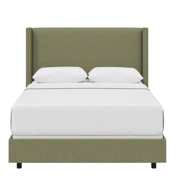 Cozy and Sleek Modern Queen Size Upholstered Wingback Bed