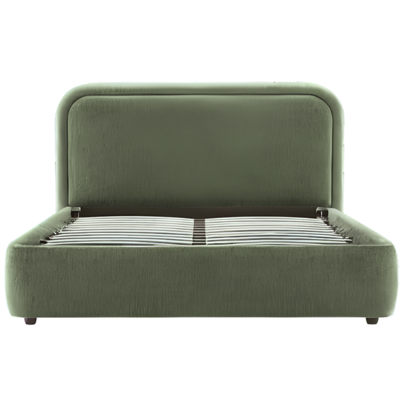 Premium Upholstered Aurora Lift-Up Storage Bed with Elegant Boucle Performance Fabric, Plush Foam-Padded Headboard, and Spacious Under-Bed Storage for a Clutter-Free Bedroom