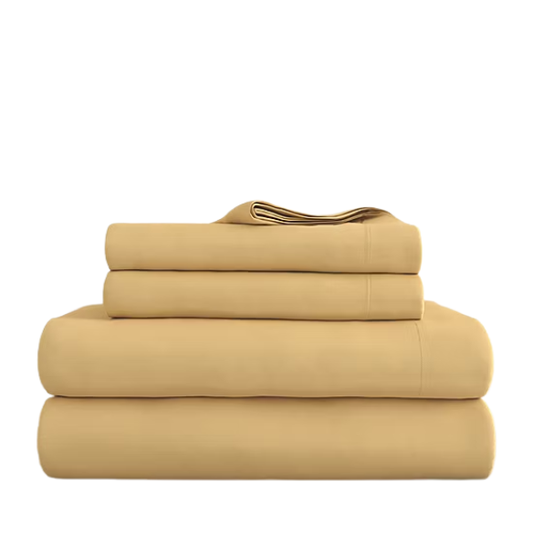 Yellow Deep Pocket Microfiber Sheet Set – 4-Piece Soft, Wrinkle-Free Bedding with Pillowcases