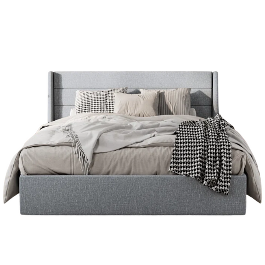 Luxurious Linen Upholstered Hydraulic Lift-Up Storage Platform Bed – Full/Double Size with Sleek Design & Maximized Space
