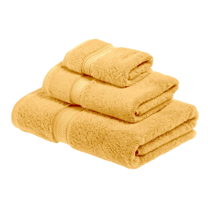 Luxury Gold Egyptian Cotton 3-Piece Towel Set – 800 GSM Plush and Highly Absorbent Bath Towels