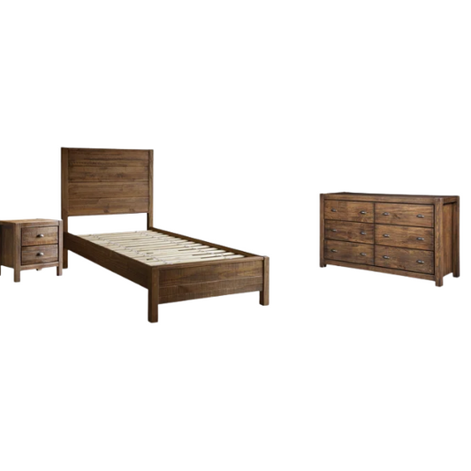Rustic Solid Wood 3-Piece Twin Bedroom Set – Timeless Design & Durable Craftsmanship