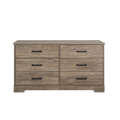 Rustic Modern 6-Drawer 53.25" W Double Dresser with Timeless Farmhouse Charm